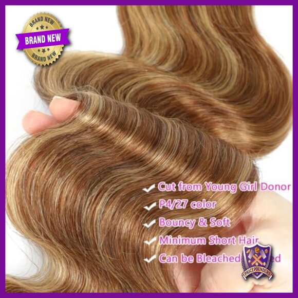 100% Brazilian Human Hair Body Wave Extensions with 5x5 Lace Closure main image 6